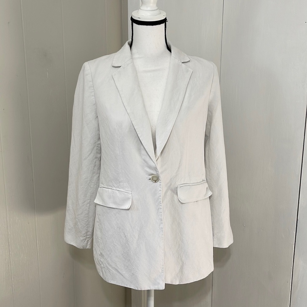 LOFT White Linen Blazer size 2